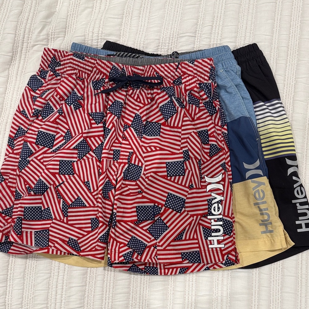 Hurley Men's Patriotic and Colorblock Shorts Trio